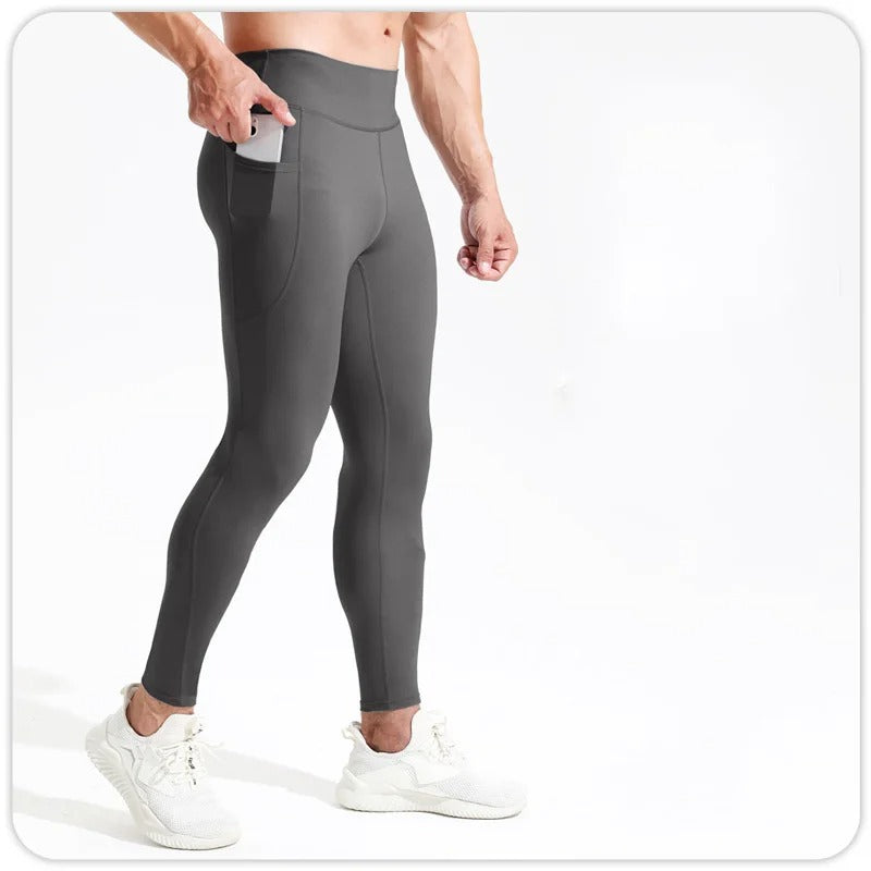 Löpartights Herr med Mobilficka & Hög Midja för Löpning och Gym