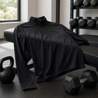 Träningströja Långärmad Herr med Dragkedja & Fukttransport för Löpning & Gym