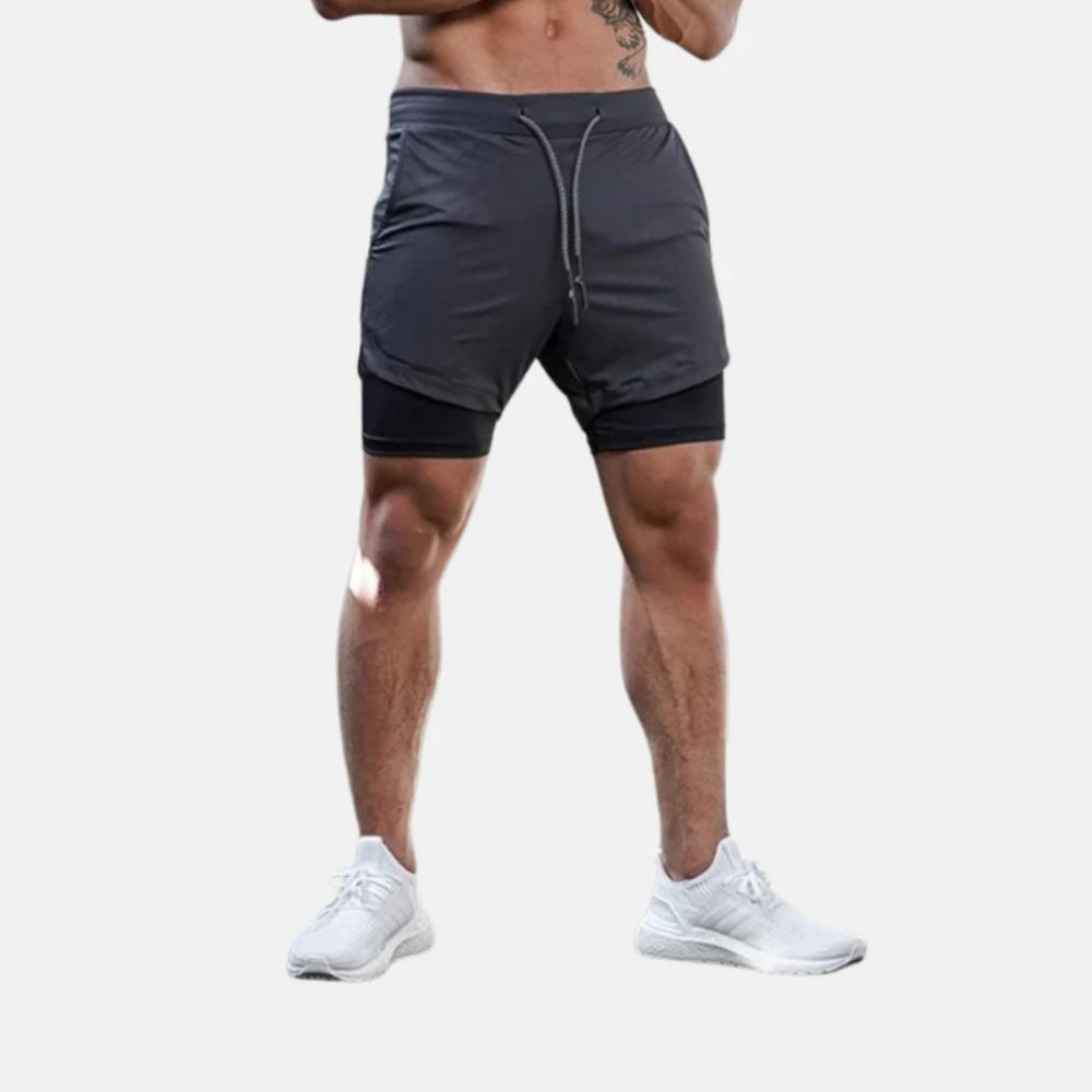 RunLock™ - 2-in-1 Träningsshorts med studsfri Mobilficka