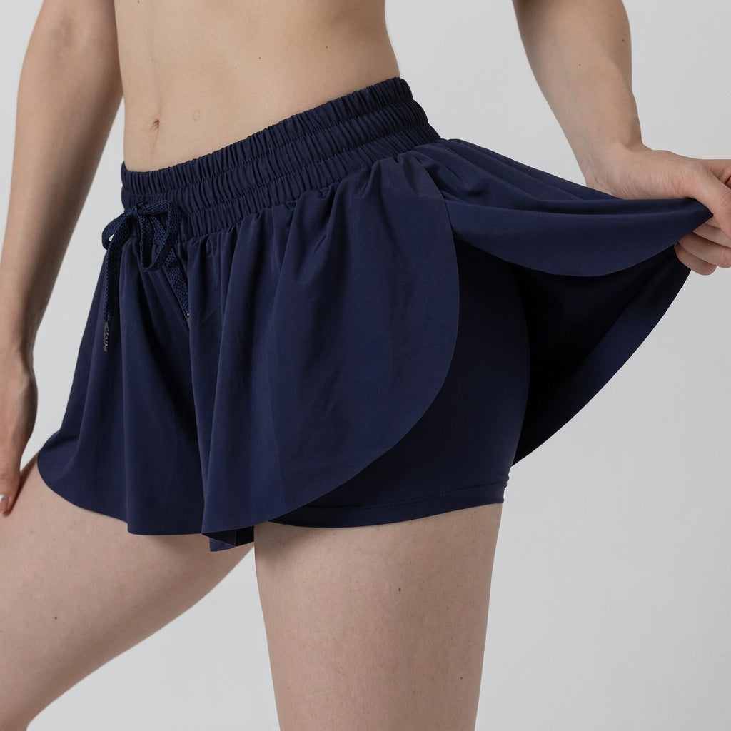 Löparshorts Dam med Innertights & Mobilficka för Träning