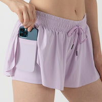 Löparshorts Dam med Innertights & Mobilficka för Träning